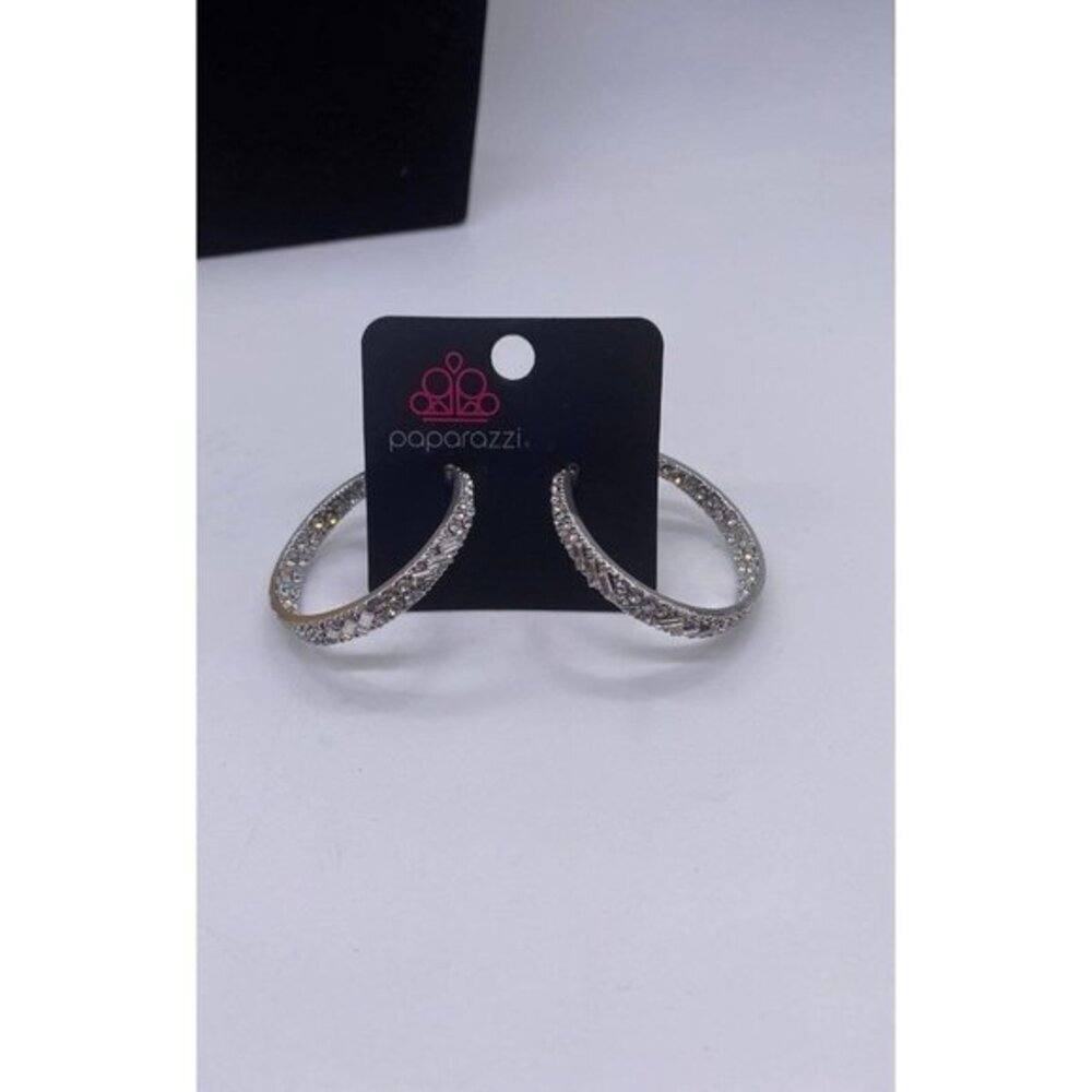 Glitzy By Association-White‎ Earrings - item 46